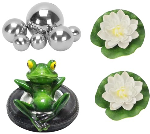 ACAREY Schwimmende Teichdeko Frosch Gartenfiguren Realistische Harz Schwimmfiguren für Miniteich Gartenteich Deko Draußen Wetterfest (A)