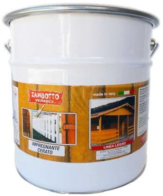 ZAMBOTTO VERNICI Impregnante Cerato A Solvente Per Legno (121 - Bianco, 10L)