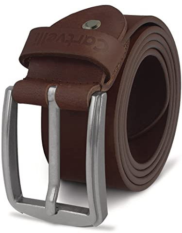 Cartvelli Herren Ledergürtel Braun 125cm Made in Germany - 40mm Echt-Leder Gürtel Schnalle Silber Herrengürtel Vollleder Jeansgürtel BS19b-125