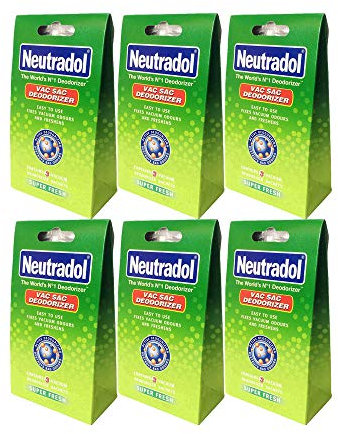 Neutradol Hygienic Vac Sac Super Fresh Vacuum Deodorizer (3 Satchets Per Pack) (6 Pack)