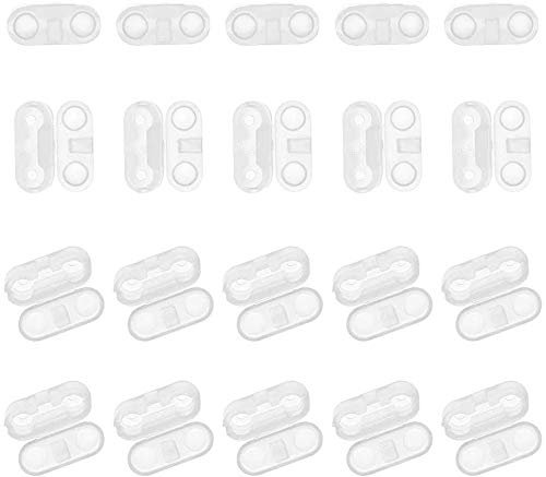 APUXON Blinds Cord Clips 20pcs Clear Plastic Connectors for Roller, Roman & Vertical Blinds