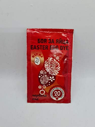 Metma - 1 bustine di vernice rossa per decorare e dipingere le uova di Pasqua, colore rosso, per 20 uova