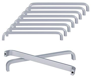 SPDYCESS 10 Pezzi Maniglie in Lega di Alluminio per Armadio Guardaroba Cassetto Credenza Porte Maniglia con Viti Accessori per Mobilia(Distanza del foro 128mm)