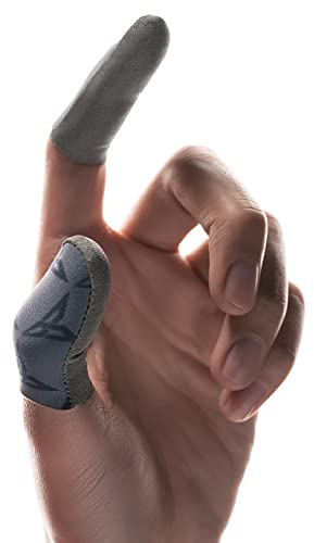 MODJUEGO Ultradünne Gaming-Daumen-Fingerhandschuhe für PUBG Handyspielzubehör, hochempfindlich, schweißfest (supraleitend, silberfarben)