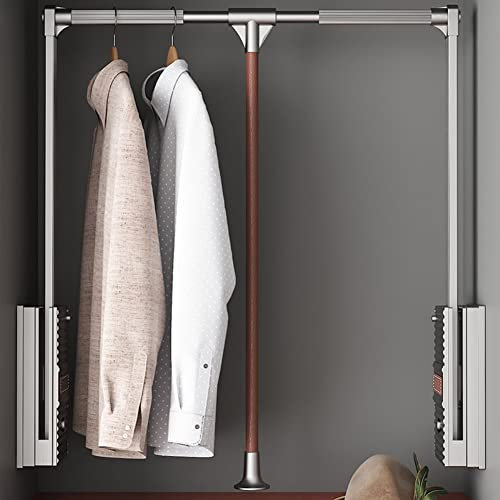 DYK&NX Kleiderlift für Schrankbreite, Ausziehbare Kleiderschranklift, Regulierbar 890-1210mm Breite, Verchromt Garderobenlift, für Balkon Schlafzimmer Waschküche (Size : S)