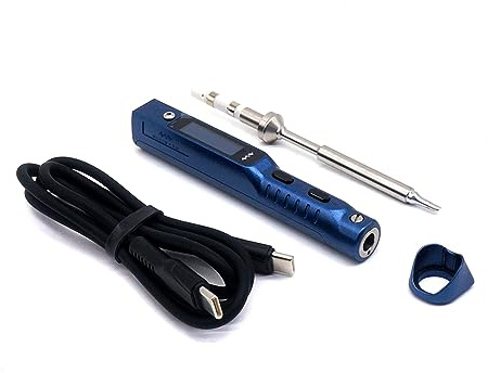 TOOLSAVING Soldering Iron TS101 Original Smart Programmable PD 90W DC 65W Portable Pocket-Size Upgraded from TS100 Solder Iron Station Pen Fast Heating Welding Tool Blue (TS101B-I)