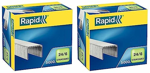 Rapid Heftklammer (24/6 mm Standard, verzinkt) 5000 Stück (Packung mit 2)