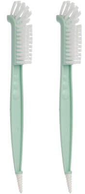 Bottle Cleaner Brush 2 in 1 Teat Cleaner Tiny To Tots Teal Colourway 2 Pack Cleaning Brushes For Baby Bottles & Teats, Plastic Handle with Sturdy Nylon Bottle Brushes