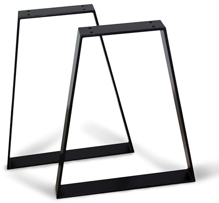 modernLOFTart Tischbeine Metall Tischkufen 2 Stück - Tischgestell Metall aus 1cm Dickem Flachstahl Gefertigt - Tischfüße für Esstisch, Schreibtischbeine, Konferenztisch Füße