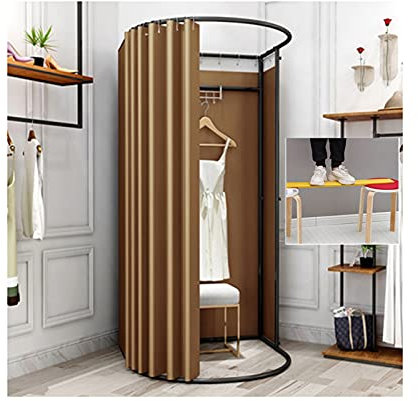 Tragbares Badezimmer-Umkleideraum-Zelt, Motiv-Umkleidekabine, integrierte Kleiderbügel, U-förmige Metallschienen, anwendbar für Einkaufszentren, Sichtschutzzelt im Freien, Kabinen-Trockentoilett