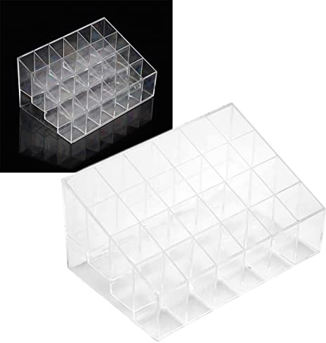 Cocoarm Organizador de Cosméticos Transparente, 24 Compartimentos para Lápiz Labial, Soporte para Maquillaje