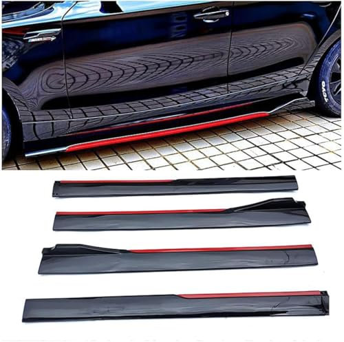 LJWAN Seitenschweller für Autos für BMW Z4 M1 M3 M4 M6 E85 E89 G29 F82 F83 F13 F06, eckspoiler Diffusor Spliter Kollision Vermeidung Schutz Auto Stoßstange Lip Spoiler,A/BlackRed