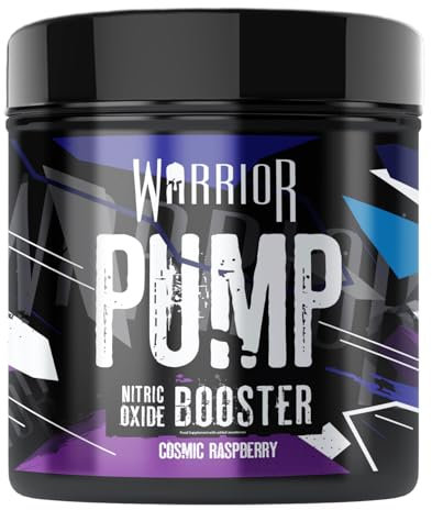 Warrior Pump Non Stim Pre-Workout Powder 225g – Nitric Oxide Supplement – Contains Citrulline Malate, Cyclic Dextrin for Energy, Focus, and Performance – 30 Servings (Cosmic Raspberry)