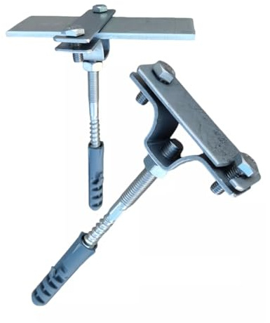 PAG Turbo GmbH® - Blitzschutz Blitzableiter Material Tiefenerder feuerverzinkt oder aus Edelstahl (Erdungsband Halter m. Dübel Edelstahl) Art. Nr. BS58