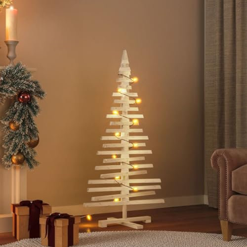 Xichuzi Weihnachtsbaum Holz zum Schmücken 120 cm Massivholz Kiefer, Tannenbaum Künstlich, Christmas Tree, Tannenbaum Deko, Weihnachtsbäume
