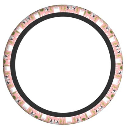 Lenkradbezug mit Kaktus- und Hunde-Aufdruck, Autozubehör, Dekoration, Neopren, Auto-Lenkradbezüge, universal, 38,1 cm (15 Zoll)