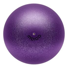 DRUNA Palla per Ginnastica Ritmica Metallizzata + Glitter in PVC, 17 cm, 300 g – Attrezzo da Ginnastica, Palla da Esercizio (Viola)