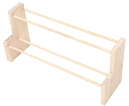 DIYEAH Bastelband Organizer Holz Zweistöckiger Bandhalter Aus Massivholz Platzsparend Für Geschenkpapier Garn Und Bastelmaterialien Einfach Montierbar Für Bastelfans Und Hobbyaufbewahrung
