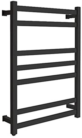 CVQJL Bathroom Towel Storage, Electric Towel Warmer Wall Mounted Heated Towel Rack 7 Bar Bath Towel Heater Black/White