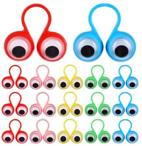 BESPORTBLE 50 Lustige Fingerpuppen Mit Wackelaugen – Bunte Ringspielzeuge Für Kinder (Gemischte Farben)