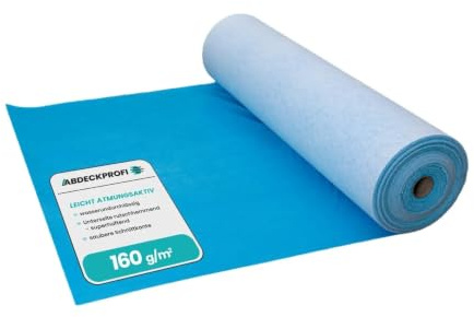 Abdeckvlies selbstklebend – 160g/m² - 1m x 50m (50m²) | Leicht Atmungsaktiv ca.70g/m² 24h I Renovierungsvlies, Malervlies, Abdeckvlies selbsthaftend, Treppenvlies