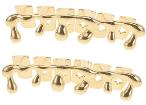 Homoyoyo 2pezzi Denti in Denti Design Unisex Antigoccia Adatta per Feste in Costume Hip Hop e Altre Speciali