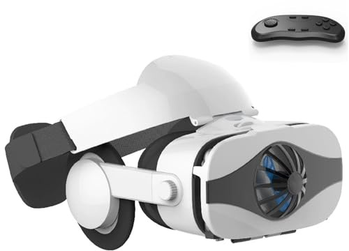 Gafas VR, Gafas de Virtual Reality 3D, VR Gafas con Controlador Bluetooth, Compatibles con Dispositivos Android y iPhone 4,7-7,2 Pulgadas, para niños y Adultos(D)