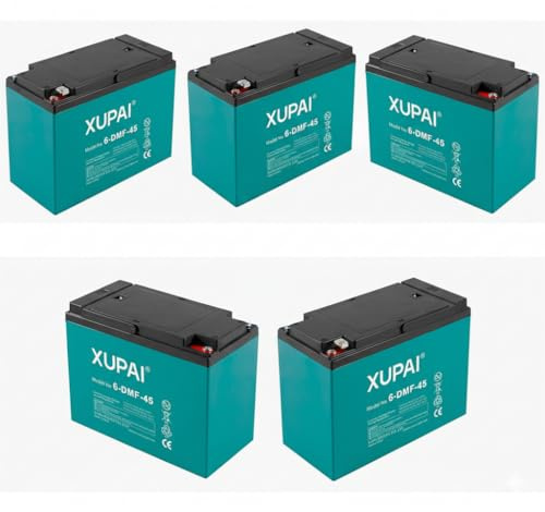 5er Pack Blei Gel Batterie A1, 60V 45Ah, AGM Batterie Akku, Blei-Gel-Akku, Motorrad Batterie, 60V AGM, Wartungsfrei, 5 Stück 12V/45Ah = 60V/45Ah Akku.