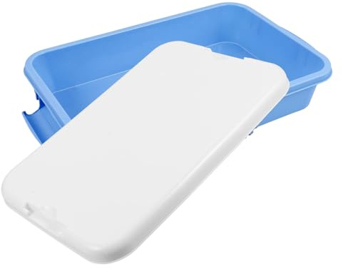 BESPORTBLE Portable Sandbox Storage Box with Lid Dark Blue Plastic Sand Tray for Sensory Play and Classroom Use Organizer for Outdoor and Indoor Activities