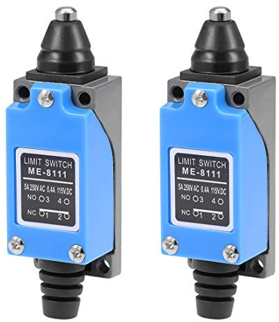 sourcing map ME-8111 Plunger Momentary Limit Switch 1NC+1NO 2Pcs for CNC Mill 3D printer Door Switch