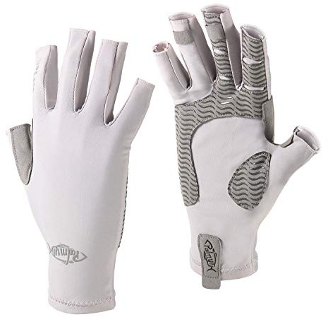Palmyth UV Protection Fishing Fingerless Gloves UPF50+ Sun Gloves Men Women for Kayaking, Hiking, Paddling, Driving, Canoeing, Rowing (Light Gray, Medium)
