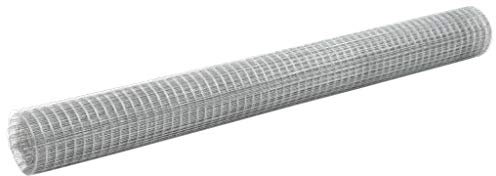vidaXL Alambrada de gallinero acero galvanizado plateada 10x1,5 m, valla de alambre, alambre de cerca, valla de malla, vallas de alambre