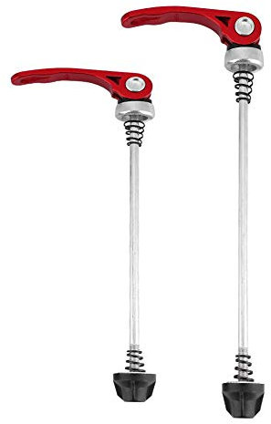 Bike Skewers Set, Quick Release Shaft 1 Pair Wheel Hub Front Rear Quick Release Lever (Red)