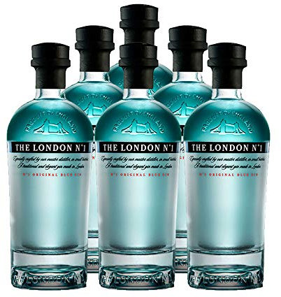 Ginebra The London Nº1 Blue Gin de 70 cl - Londres - Bodegas Gonzalez Byass (Pack de 6 botellas)