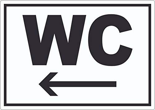 WC mit Pfeil nach links Aufkleber A3 (297x420mm)