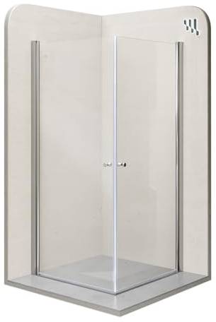 Moments of Glass Duschkabine GAIA mit Pendeltüren, 80x100 cm, Höhe: 190 cm, Eckduschkabine mit Hebe-Senk-Mechanismus aus 6 mm NANO ESG Sicherheitsglas - DK861