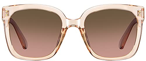 H HELMUT JUST Sonnenbrille Damen Vintage Groß, Polarisiert Sonnenbrille Eckig mit UV400-Schutz, Retro Quadratischer Rahmen Brille (Hellbraun/Transparent)