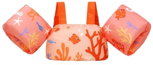 Gogokids Kinder Schwimmflügel - Komfortable Schwimmhilfe mit Armbänder für Kinder von 2-6 Jahren,30-50lbs/14-23kg, Schwimmtraining Jacke mit Sicherheitsschnalle & Armärmeln