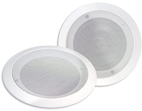 Vetrineinrete® Casse bluetooth amplificate da incasso per filodiffusione cassa altoparlante 20 watt per soffitto e parete woofer 5,25” M61