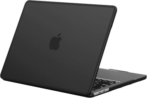 BlueSwan für MacBook Pro 13 Zoll Hülle M2 M1 Bruchfest Matt Schwarz | TPU Rahmen,Hartschalen Schutzhülle Kompatibel mit Mac Book Pro 13,3 2022-2016,Kratzfestes Fallfeste,Anti-Fingerabdruck Cover