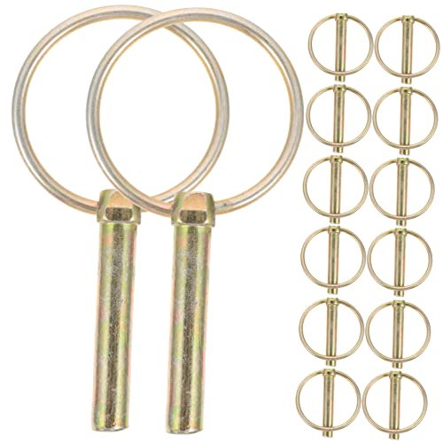 Yardenfun Heavy Duty Sicherheitsklappstecker Mit Ring Verzinkter Eisen Sicherungsstift Für Traktoren Und Rasenmäher Federhalter Sicherungsstift Für Anhänger Und Landmaschinen 16 Stück