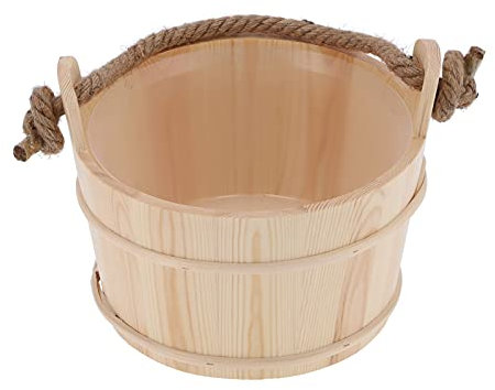 Pyhodi Cubo de Sauna, Barril de Sauna Accesorio de Sala de Sauna de Madera Gran Capacidad Conveniente para Ducha Piscina para SPA Hammam