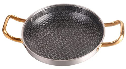 UGCER Spanische Paella-Pfanne, Edelstahl-Doppelgriffe, Antihaft-Reistopf, Hummerteller, geeignet für alle Kochflächen (28cm)