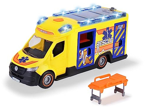 Dickie Toys - Rettungswagen Mercedes-Benz Sprinter (34,5 cm) - großes Spielzeugauto mit Sirene, Blaulicht & Krankenwagen-Zubehör zum Spielen für Kinder ab 3 Jahre