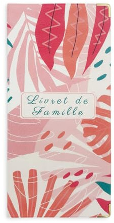 Nemau - Étui Livret de Famille -Format Français – Housse en Simili Cuir Souple & Résistante – Protège-Livret Imperméable – Fabrication Française - Modèle Feuilles Terracota