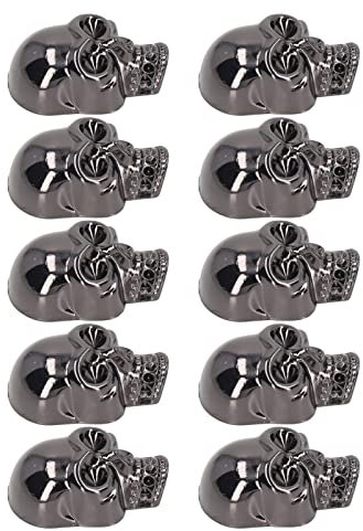Remaches de Calavera, Tratamiento de Recubrimiento de Superficies Perno de Punta de Calavera Aplicaciones Amplias 10 Piezas Resistente a la Corrosión para Cinturones (sin