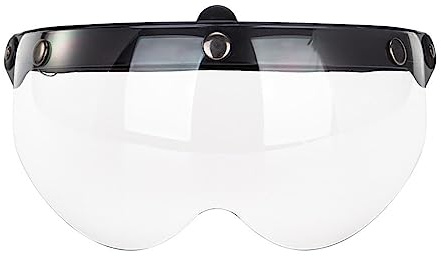Newwyt Universal Motorcycles Retro Pilot-Style Visiere Standard con 3 Bottoni a Pressione Flip Up Down Casco Aperto Antivento PC Durevole