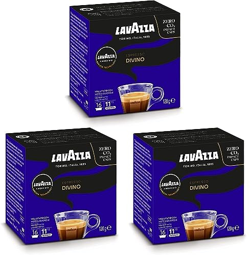 LAVAZZA - Cafe Espresso Divino - Café Capsule A Modo Mio - Intensité 11-100% Arabica - 16 Capsules Compatibles Lavazza A Modo Mio® (Lot de 3)