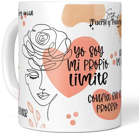 LA CASA DE LAS TAZAS® Tazas Frases Motivadoras. Regalo Dia Madre -Regalo Mama - Tu Mejor Amiga Eres Tu - Frases Autoestima, Reflejos de Amor Propio - Regalo Ideal Mujeres