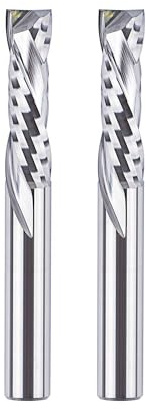 SpeTool 2 Stück Spiralnutfräser 6mm Schaft Kompression 22mm Schnittlänge Up&Down VHM Schaftfräser Nutfräser Fräser für Oberfräse CNC Fräser Set